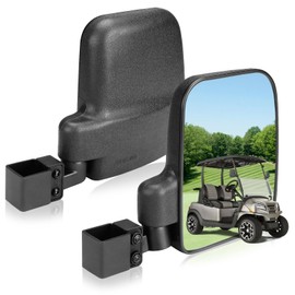 SHEJISI Golf Cart Mirror, Upgraded Hassle-Free Installation 3 Sizes for Square Tube Roll Cage Compatible with Club Car Onward DS,Yamaha Drive 2 G22 G29,EZ GO Medalist RXV TXT,ICON,Cushman,Tomberlin