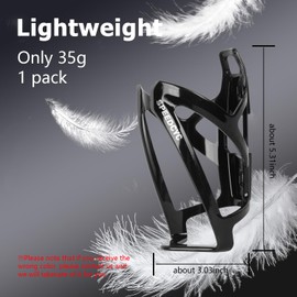 SPEEDCYC Bike Water Bottle Holder Ultra-Light Bicycle Bottle Cage with Screws Tool, Universal Cycling Cup Holder for MTB, Mountain Bikes,Black 2 Pack