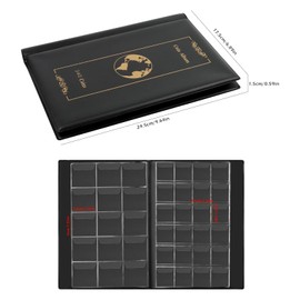 UKOFEW Coin Storage, 340 Pieces Euro Coins Scrapbook Coin Album Coin Album for Coin Collection Accessories, Money Currency, Penny, Penny, Quarter (Black)