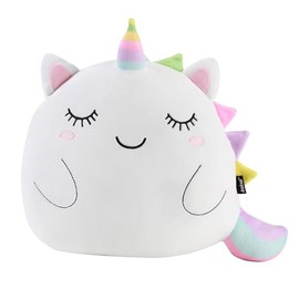 I-TOTAL ® - Decorative cushion for children/living room, fluffy fabric cushion in shape (unicorn)