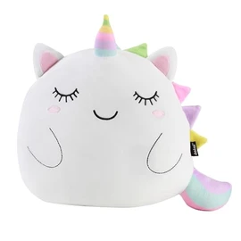 I-TOTAL ® - Decorative cushion for children/living room, fluffy fabric cushion in shape (unicorn)