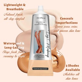 DAGEDA Leg Makeup Cream, Body Makeup Cream for Legs, Even Skin Tone, Lightweight Coverage Waterproof and No Transfer, Long Lasting Body Concealer - 02 Light Brown