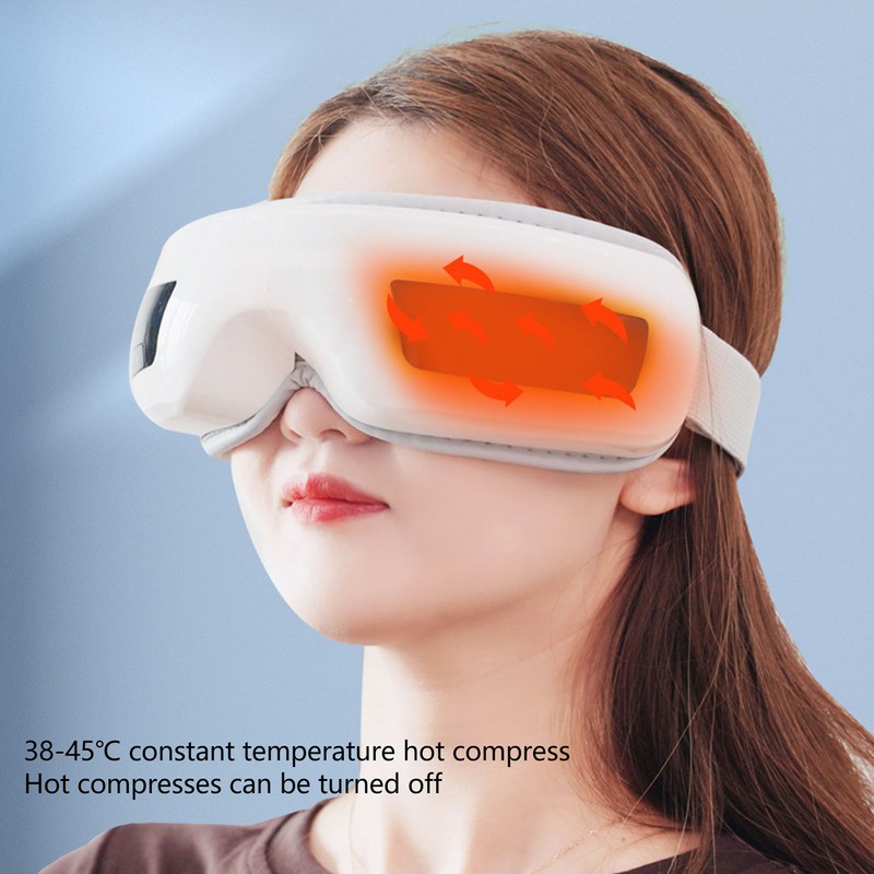 Heated Eye Massager Hot Compress USB Rechargeable 5 Modes Soothing