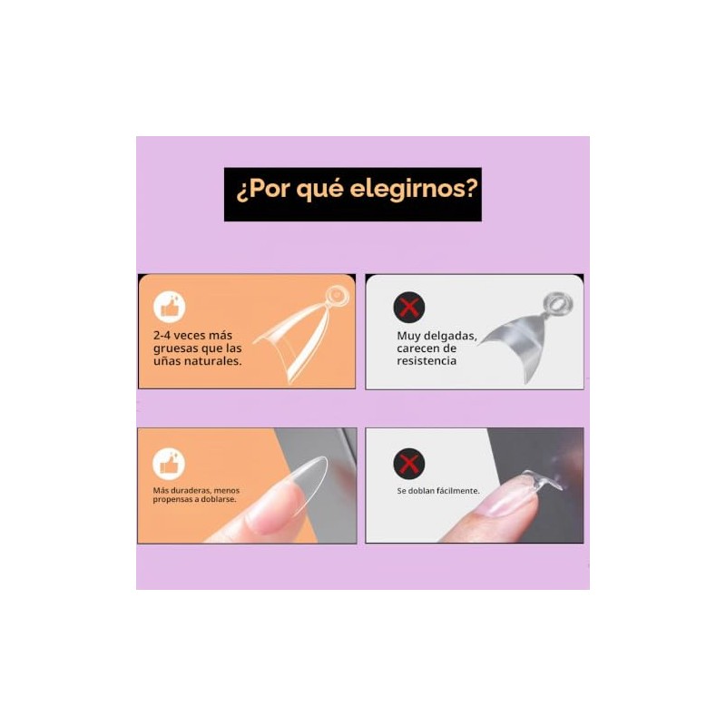 Uñas Postizas Cortas Almendradas, 300 Unidades, Uñas Postizas Cortas de