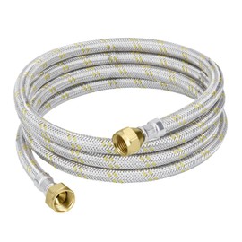 Foset FGA-20X, Manguera flexible de 200cm para gas, trenzado de acero inoxidable