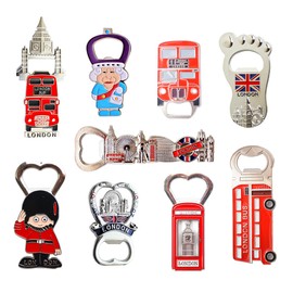 Great Mix of UK British London Icons/Landmarks Fridge Magnet Bottle Openers - Set of 9