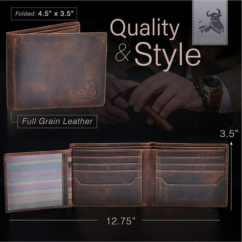 BullGuard BULL GUARD RFID Blocking Bifold Wallets for Men with