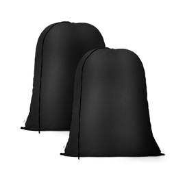 OTraki 2 Pack Travel Laundry Bag, 16" x 20" Dirty Clothes Bag with Drawstring Laundry Bag Dirty Clothes Organizer for Traveling, Washable Travel Clothes Organizer Bag for Camp Home College Dorm, Black