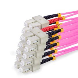 TPFNet Pack of 5 10 m Fibre Optic Duplex Cable SC/SC OM4 Multimode 50/125µm 10 Gigabits