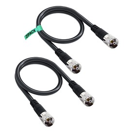 Coax Cable RG8X UHF PL259 Male to Male, RG8X Coaxial Cable 50 Ohm, Low Loss CB Antenna Cable for Router Antenna Analyzer SO239 Cable ,Ham Radio, Antenna Analyzer, Dummy Load and SWR Meter