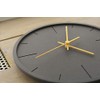 Stephanie Imports Modern Minimalist Dark Concrete Silent Wall Clock (Yellow