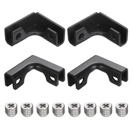 QUARKZMAN 4 Pieces Glass Mounting Clip for 3-7mm L Shaped Glass Combination Mounting Bracket, Aluminium Alloy Reinforced Clip Clamp for Glass Display Case, Aquarium (Black)
