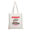 Coralgraph TB517 BEWARE! of the CRAZY COCKAPOO LADY Novelty Present Gift Printed Eco-Friendly Stylish Long Handled Tote Shoulder Bag