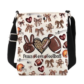 ENSIANTH Football Crossbody Bag Gifts for Football Fans Players Football Sling Bag Football Lover Gifts Football Merchandise (2548 Football C)
