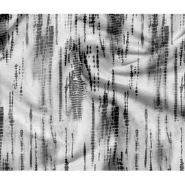 Soimoi Unstitched Crepe Fabric, 1 Meter - 42" Wide, Black - Tie & Dye Print, Soft and Light Weight Fabric Material for Suits, Garments, Dresses and Accessories