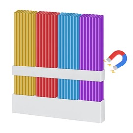 Straw Holder, Large Magnetic Straw Holder Tumbler Straws Organizer Storage Carbon Steel Material, Space-Saving Accessories Organizer Storage Dispenser, for Kitchen Counter Cupboard(White) (Detachable)