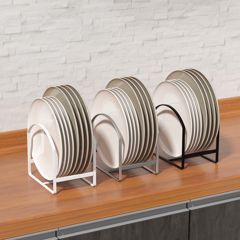 4 Pack Kitchen Plate Holder Organizer for Cabinet Space Saver