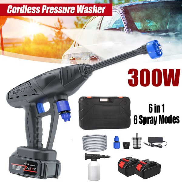 Portable Power Cleaner Handheld High-Pressure Car Washer Gun with 12kMAH