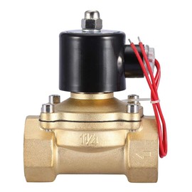 Yanmis DN32 AC 220V 1-1/4" IP65 2 Position 2 Way Brass Solenoid Valve Normally Closed Electric Valve