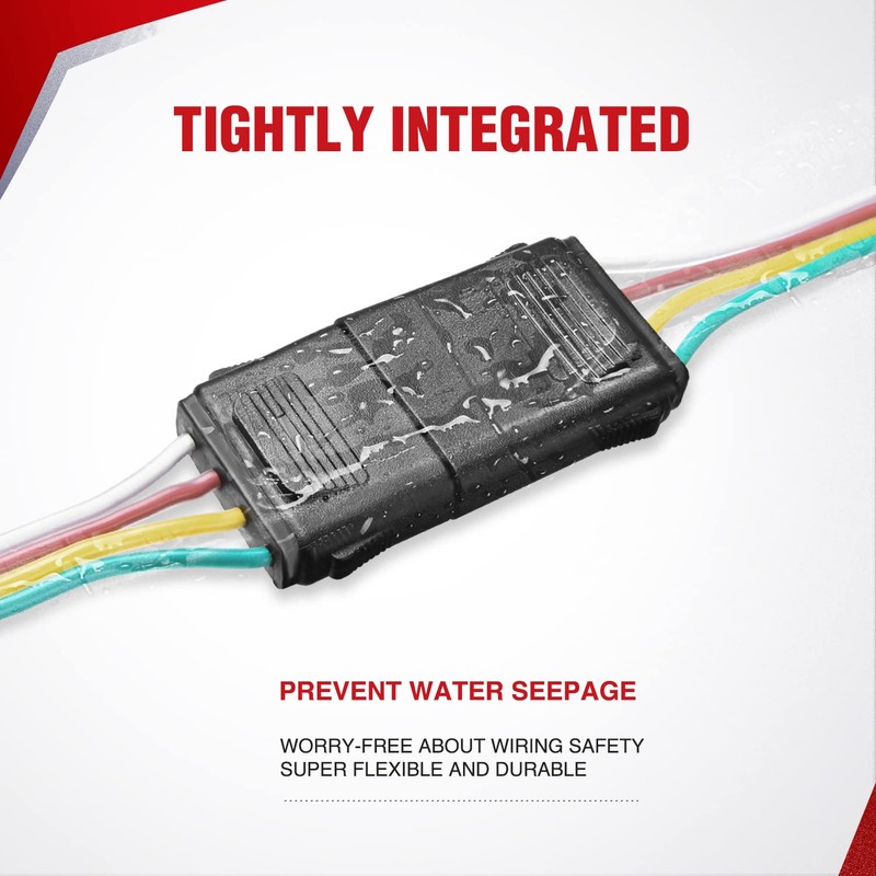 Nilight 4 Way Flat Trailer Y-Splitter Plug and Play Adapter