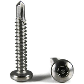 Torx w/Pin Tamper Proof Security Pan Self Driller TEK-3 Screw 410 Stainless Steel - #14 x 2 (T-27) Qty-25