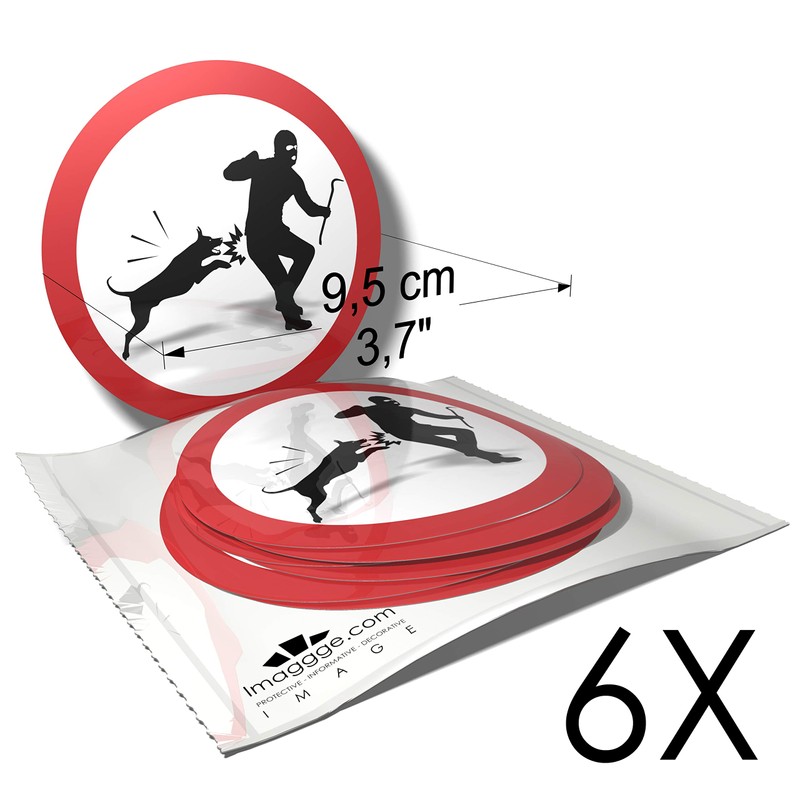 Traffic Sign Stickers - Warning Guard Dog - Thief -