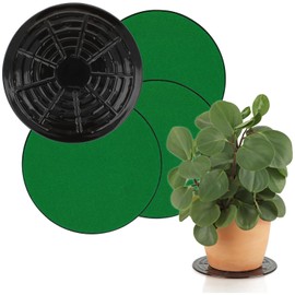 COM-FOUR® 4 x coasters with felt, felt gliders for vases, flower pots, bowls and tubs - protects against scratches, moisture on parquet, laminate, tiles (pack of 4, green)