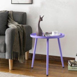 AOJEZOR Side Table: End Table for Any Room - Round Side Tables for Small Spaces - Lavender