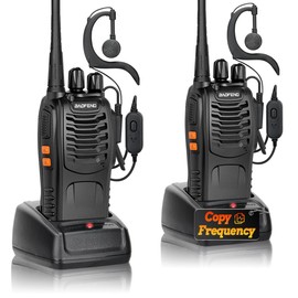 BAOFENG Walkie Talkies Long Range for Adults，radios Rechargeable walkie talkies with Earpieces 2 Way Radios UHF Handheld Transceiver Walky Talky with Flashlight VOX for Camping Hunting（2 Pack）