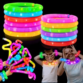 Kannove 12 PCS Glow Sticks Party Packs-Valentines Day Glow in Dark Party Favor Supplies for Kids, LED Light up Glow Necklaces Bracelets, Neon Party Decorations Treats Gifts for Birthday,Dance,Camping
