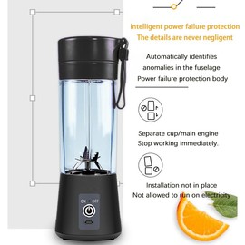 Personal Blender for Shakes and Smoothies with 6 Blades, 14OZ Portable Small Blender for Kitchen, Home, Travel, USB Rechargeable & Self Clean Licuadora Portatil, Mini Juicer with Leakproof Lid
