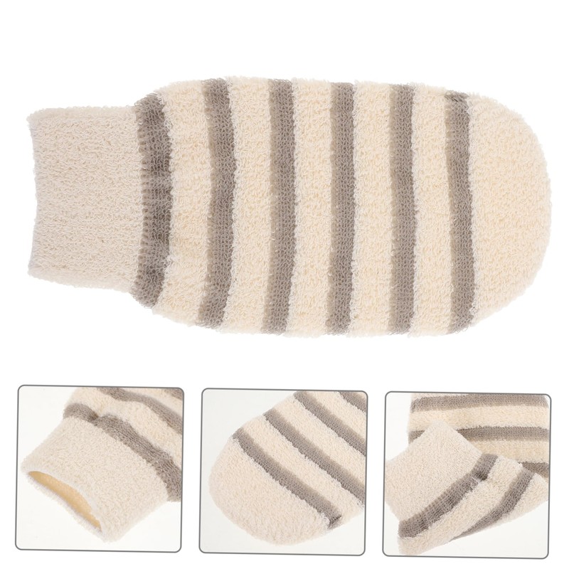 Healvian 3pcs Exfoliating Bath Mitts Dual-sided Scrubbing Gloves for Gentle