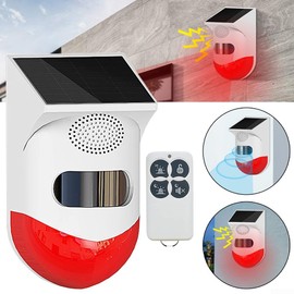 Wireless Motion Sensor Alarm Home Security Solar Motion Sensor Alarm Outdoor 120dB Sound with Remote Control