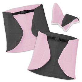 SKIPPI Reversible Blanket and Fly Cover for Hobby Horse - Pink and Grey, Hobby Horse Accessories, Two Tone Horse Blanket and Fly Ears for Hobbyhorse A3 and A4