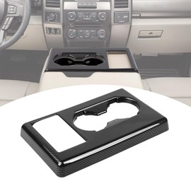 PDKLIN for F-250 Armrest Cup Holder Panel Cover Trim Compatible with 2015-2020 Ford F250 F350 F450 F550 Carbon Fiber Interior Accessories