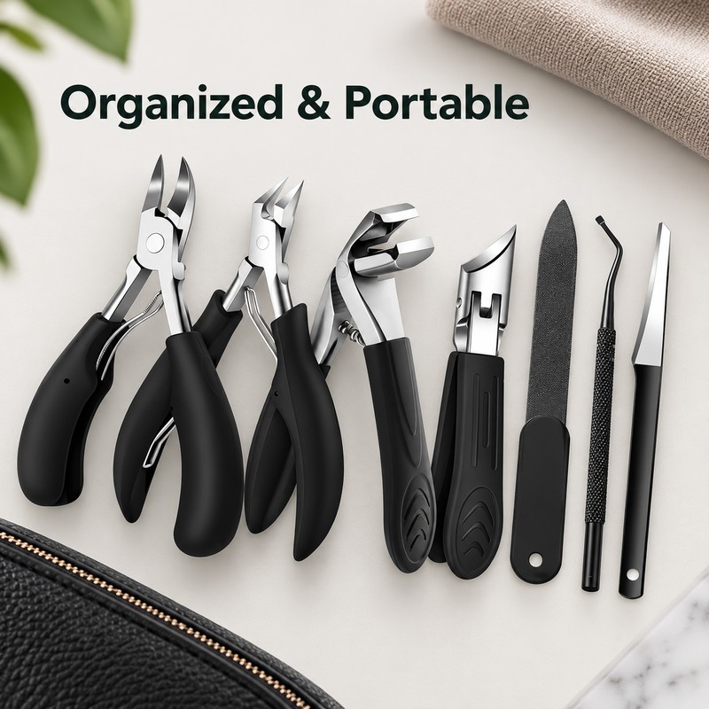 7pcs Stainless Steel Nail Care Tool Set – Manicure &