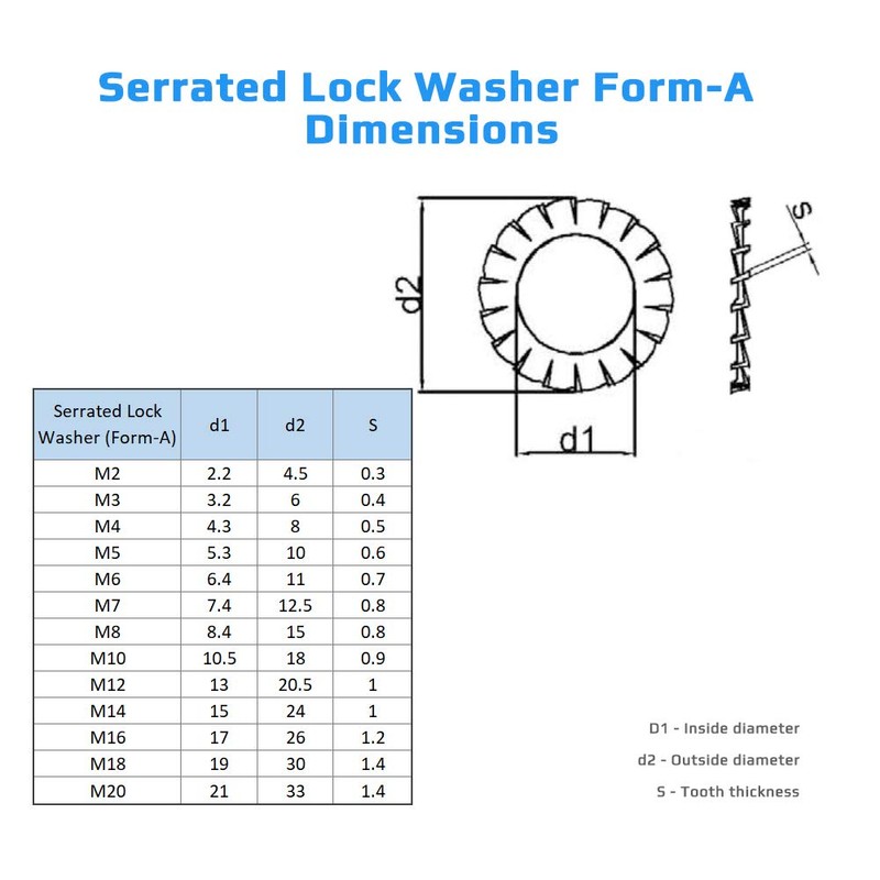 M12 Serrated Washers (Pack of 50) Galvanised Alloy Steel A2