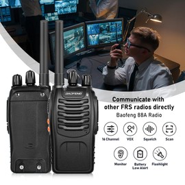 BAOFENG Walkie Talkies Long Range for Adults with 4 Rechargeable Batteries Earpiece, Two Way Radio BAOFENG BF-88A Portable 2 Way Radio for Family Hiking Camping-2 Pack
