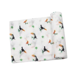 Bamboo Viscose Muslin Baby Swaddle Receiving Blanket, 70% Viscose Made from Bamboo, 30% Cotton Muslin - Imported (Toucan)