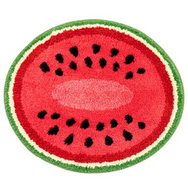 Watermelon Bath Mat for Bathroom, Cute Bathroom Mats Non Slip Fruit Shaped Washable Bathroom Bathtub Rug Absorbent Shower Rugs Decorative Rug Welcome Mat for Home