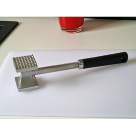 Poundsaver Meat Tenderizer, Aluminum Meat Mallet, Heavy Duty Kitchen Tool, Meat Pounder with Rubber Comfort Grip Handle, Meat Hammer for Seasoning Steak, Beef and Chicken Hammer