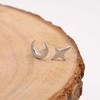 925 Sterling Silver Asymmetrical Earring Studs Crescent Moon/Sparkle Star, Yellow