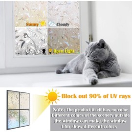 Bloss Window Film Decorative Window Clings Window Shades Window Decals Window Tint Privacy Windows Film, 29.5 by 78.7 inches