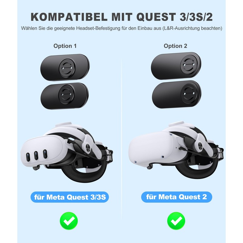 DXKK Head Strap for Meta Quest 3/3s/2, VR Headset Strap