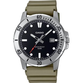 Casio MTP-VD01 Series Standard Analog Quartz Men's Watch, Military, Overseas Model, Olive MTP-VD01-3EV