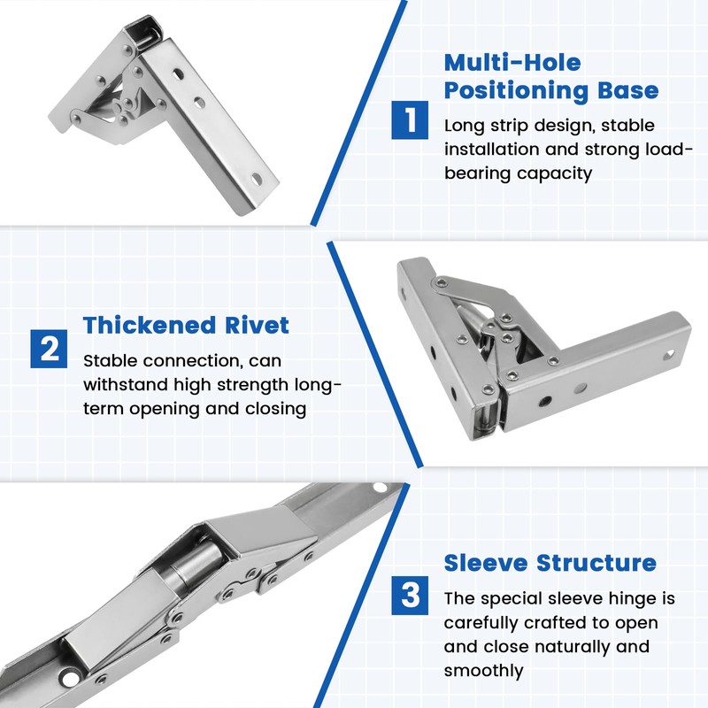 MILYARD 4 Pcs 90 Degree Folding Door/Shelf Hinge, Hidden Bracket