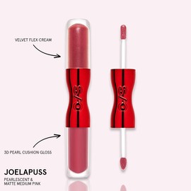 ONE/SIZE Lip Snatcher Hydrating Liquid Lipstick and Lip Gloss Duo - Dual-Ended, Longwear, High-Coverage Lip Duo | Velvety Matte Lipstick & Non-Sticky Gloss with 16HR Hydration - Color: Joelapuss