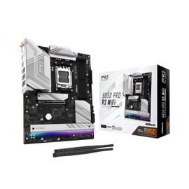 ASRock AMD B850 Pro RS WiFi 6E Socket AM5 Ryzen 9000/8000/7000 Series DDR5 up to 8000+ (OC) MHz 256GB ATX Motherboard M.2 SATA3 6.0 Gb/s PCIe 5.0 BIOS Flashback 2.5G LAN