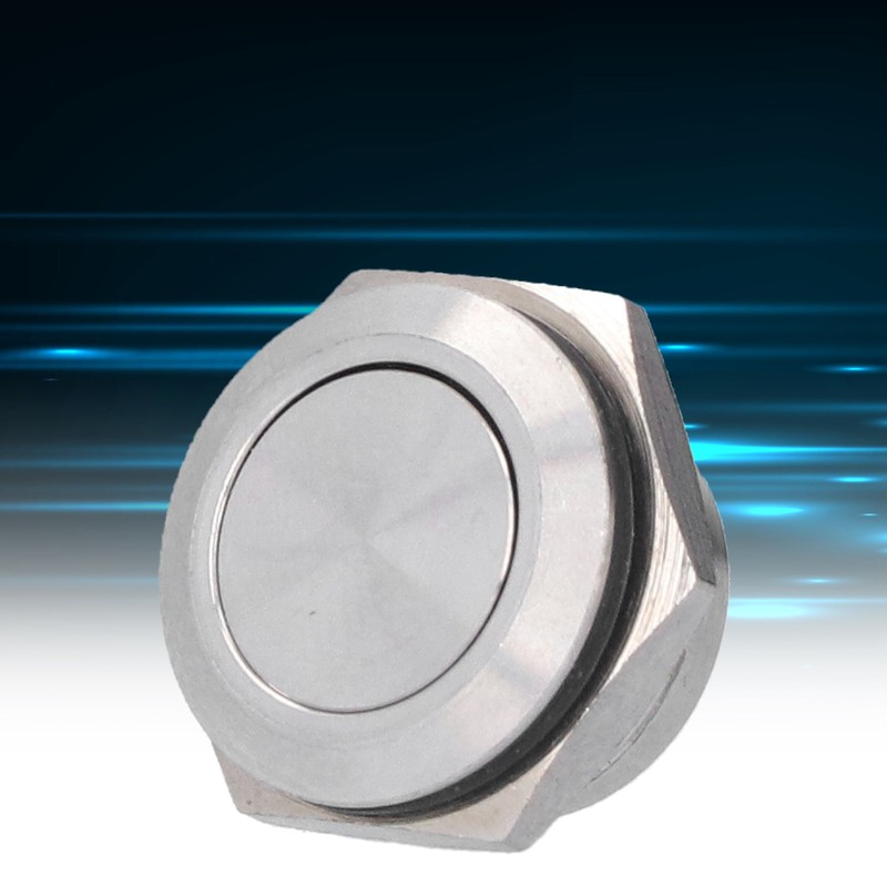 5Pcs Flat Top Button Switch Stainless Steel Waterproof Screw Terminal
