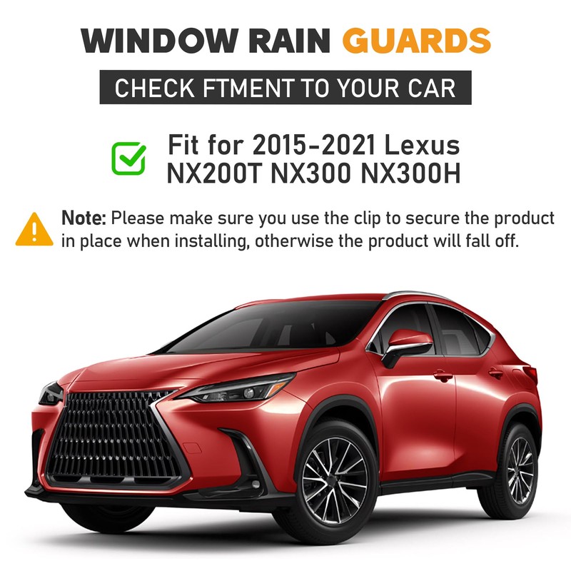 HOPE YOU READY Shatterproof in-Channel Window Rain Guards for 2015-2021